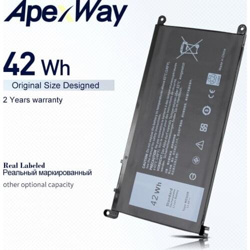 ApexWay 42Wh 3CRH3 WDX0R T2JX4 WDXOR laptop battery for dell Inspiron 15MF 13MF INS15-7560 14-5468D 15 5568 14-5468D