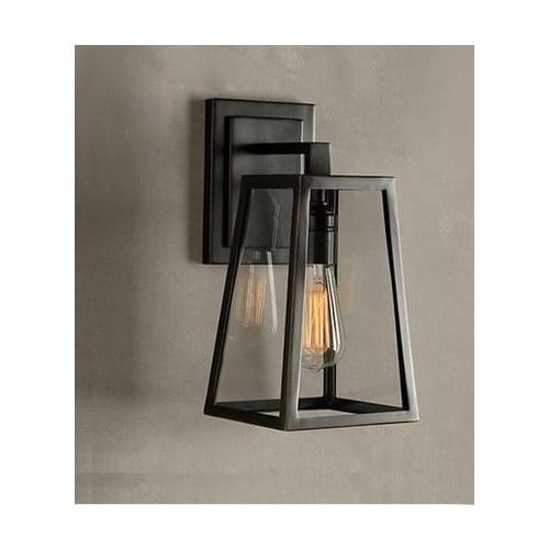 American vintage iron loft wall lamp outdoor with edsion lamp e27