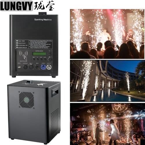 Free Shipping 2pcs/lot 700w Fireworks Sparkler Machine Cold Spark Wedding Flame Fountain DMX And Remote Control Sparkly Machine