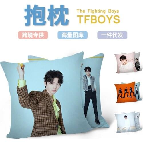 TFBOYS Wang Junkai Wang Yuan Yiyan Qianxi The Same Double-sided Printing Pillowcase Home Sofa Cushion Cover Star Souvenirs Decor
