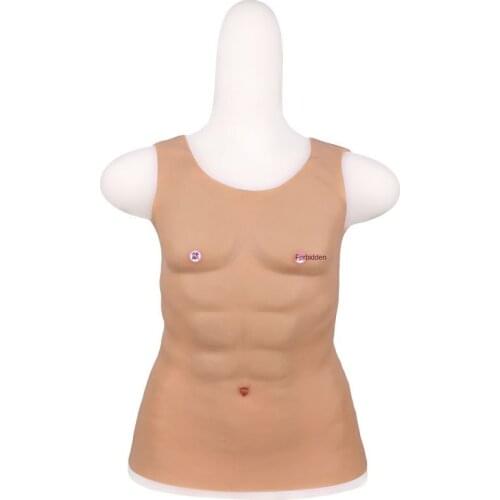 Simulation Muscle Silicone Half-Length Round Neck Chest Suit Pseudo-Master Equipment Dress Up Clothing Free Shipping