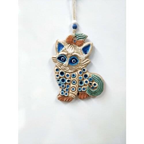 Ired Me Ceramic Mini Cat Decorative wall Ornament 16x11 cm wall graphics gráficos de parede настенная графика