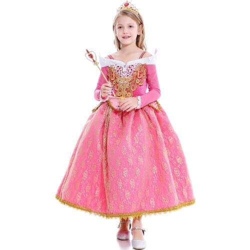Summer Lace Girls Princess Dresses for 2-10T Children Clothing Kids Halloween Cosplay Costume Role-play Party Wedding Dresses