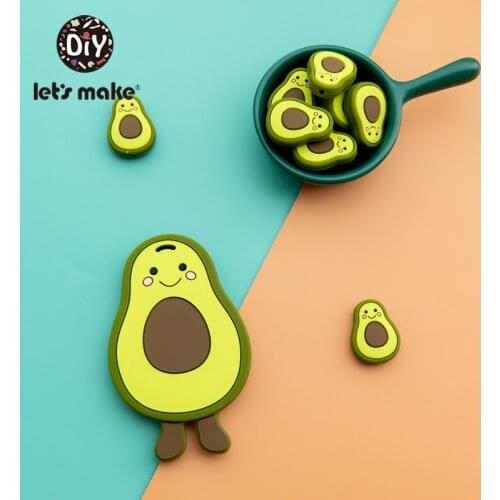 Lets Make 1pc Silicone Teether Avocado Molar Toys Baby Care Teether Toys Crafts Silicone Beads Teether For Infants Toys