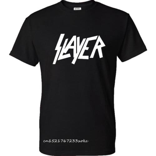 Metal Band T-Shirt Slayer Printed Men Fashion Streetwear Crew Neck Short Sleeve Tshirt 100% Cotton Rock T Shirt Tops