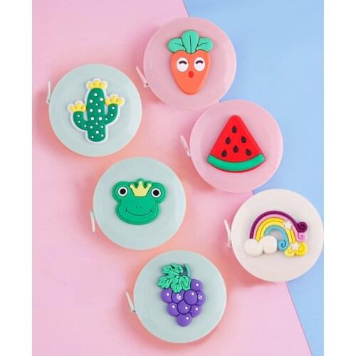 Cute Mini Fruit Tape Measure Fun Cartoon Portable Tape Measure Multifunctional Measuring Tool Measurements Leather Tape Measure