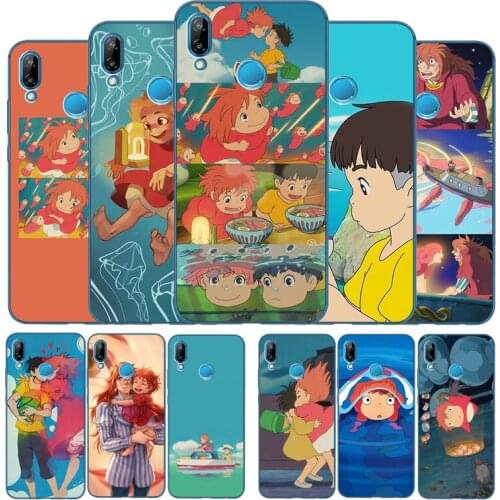 Cartoon Ponyo Soft Silicone Phone Case For Huawei P9 P10 P20 P30 P40 LITE P20 P30 P40 PRO P smart Y6 Y7 Y9 Prime nova 3i