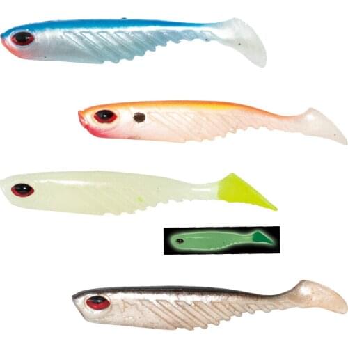 Soft Swim Bait 5cm 0.9g 8pcs Paddle Tail Jig Head Ripple Drop Shot Shad Perch Crappie Silicon Fishing Lures