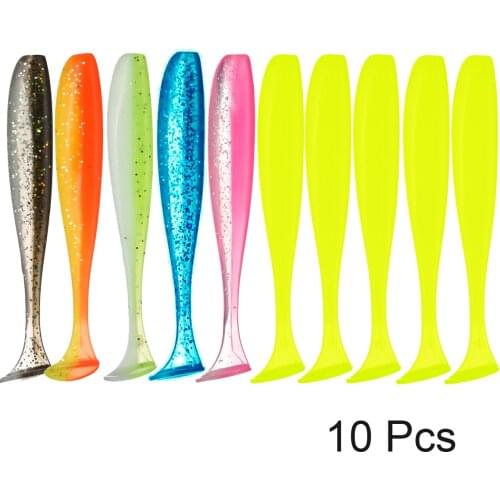 5.5cm Soft Lures T Tail Jigging Fishing Lures Wobblers Tackle Double Color Bass Pike Aritificial Silicone Swimbait