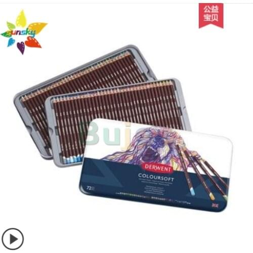 UK Derwent Coloursoft series 12/24/36 color Soft core color pencil still life landscape painting figure with color pen art suit