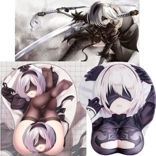 NieR:Automata YoRHa No.2 Type B 2B Cosplay Cute Wrist Rest silicon Mouse Pad Mat 3D Mousepad
