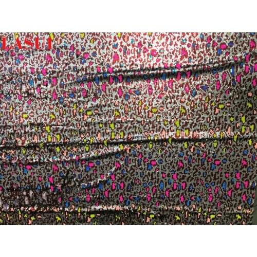 LASUI 1Y/lot NEW Tiger stripes sequins embroidery mesh lace fabric DIY for wedding party dress skirt Q0111