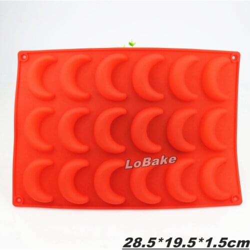 New 18 cavities half moon banana shape silicone chocolate mold soap moldes fondant pudding jelly cupcake DIY bakery tools