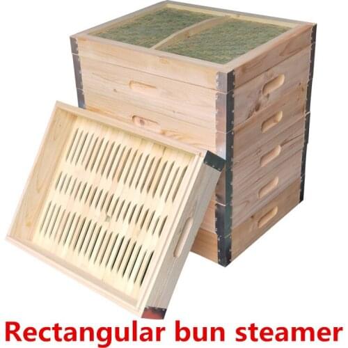 Rectangular bun Dumplings Chinese fir steamer steamed basket square large big bun wooden stainless steel bamboo teamer cooker