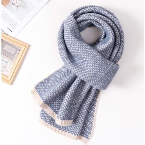 Autumn 100% Lamb Wool Scarf Women and Men Large Shawls and Wraps Winter Warm Scarf Japanese Luxury Wool Blanket Scarf Pashmina