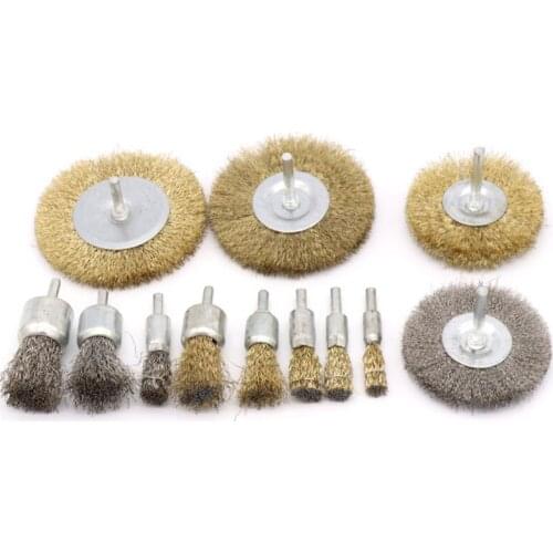 Stainless Steel/Brass Wire Brush Polishing Wheels Drill Rotary Tools Metal Rust Removal Brush