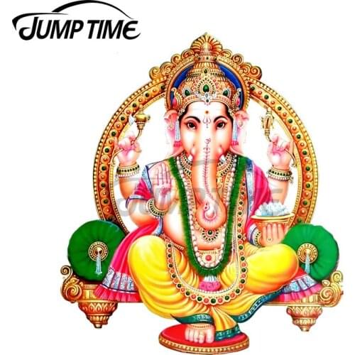 Jump Time 13 x 11.4cm Ganesha Windows Decal Vinyl Material Car Stickers Personality Sticker Laptop for VAN JDM RV