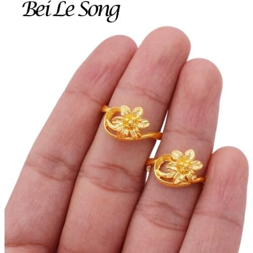 Womens jewelry Rings for women wedding bridal jewelry accessories flowers resizable for girls 24K gold color ring wife gifts