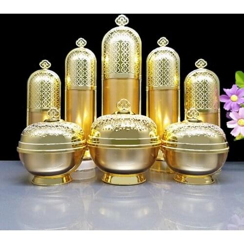 10pcs/lot 30/50/120ml empty acrylic sprayer atomizer bottle lotion/emulsion press pump bottle suit 30/50g face cream jar pot set