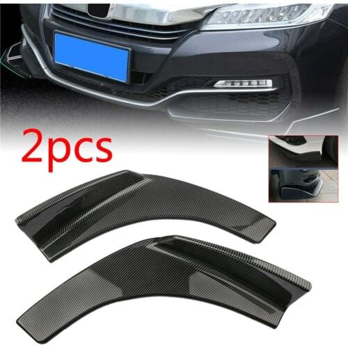 2 Pcs Universal Car Vehicle Bumper Lip Spoiler Front Shovel ABS Carbon Fiber Scratch Resistant Wing Protection Trim Accessories