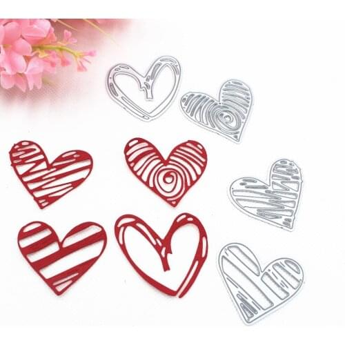 4pcs Beautiful Love shape DIY Scrapbooking Photo Album Paper Card Craft Cute Embossing Metal Cutting Dies Stencils Scrapbooking