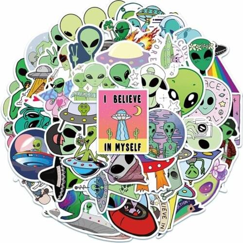 50Pcs NEW Cute CartoonAlien Graffiti Stickers For Children Toy Cartoon DIY Skateboard Suitcase Laptop Car Decal Sticker