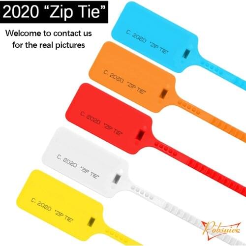 6pcs New 2020 “Zip Tie” Printed Disposable Plastic Security Seals Tag Off Sneakers Shoes Decorations White Beige Cream 30cm