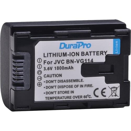 1Pc 1800mAh BN-VG114 BN VG114 Battery for JVC GZ-E10 GZ-E100 GZ-E15 GZ-E200 GZ-E208 GZ-E220 GZ-E225 BN-VG107 BN-VG109 Batteries