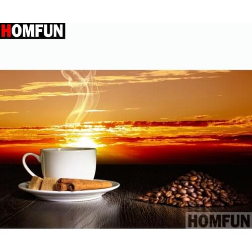 HOMFUN Full Square/Round Drill 5D DIY Diamond Painting "Coffee beans" Embroidery Cross Stitch 5D Home Decor Gift A13097