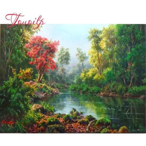TOUOILP diy diamond embroidery portrait magic forest scenery diamond painting cross stitch picture of rhinestone crafts mosaic