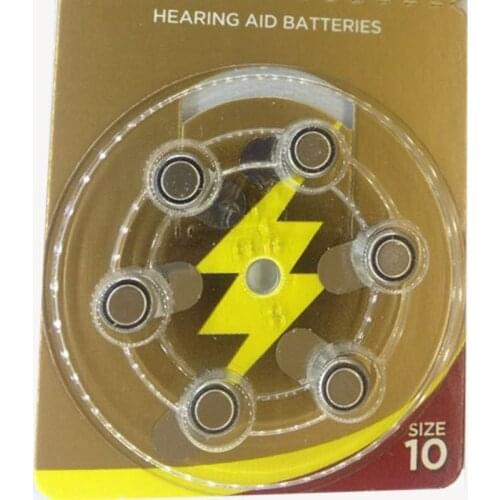 6pcs/lot Hearing Aid Batteries. zinc air battery 10/A10/PR70 Battery for BTE Hearing aids