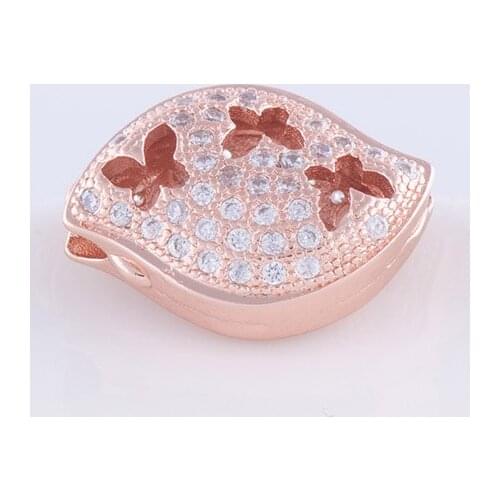 1 pcs Jewelry Bijoux Zircon Butterfly Pattern Conch Beads For Jewelry Making Handicraft Copper Micro Pave CZ Beads Diy Gift