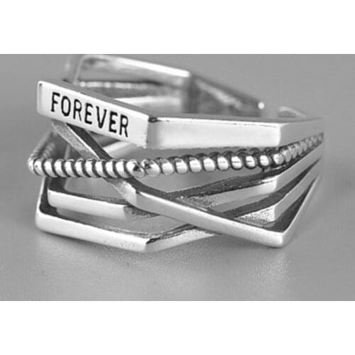 Bijoux 2020 estilo simples prata esterlina geométrica anéis irregulares para presentes femininos grandes anéis de dedo ajust