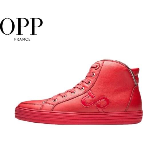 OPP Men Boots Zip Genuine Leather Men Shoes Winter Zipper Boots Men Metal Style Shoes Ankle Boots for Men Platform Shoes