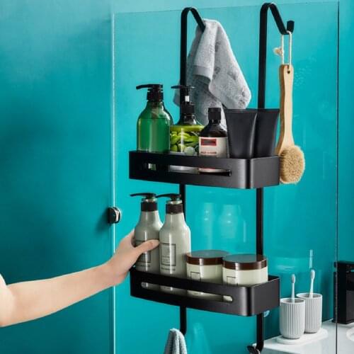 Shower Storage Holder Rack Organizer Bathroom Shelf Tray Stand No Drilling Floating Shelf For Shampoo Bathroom Accessories