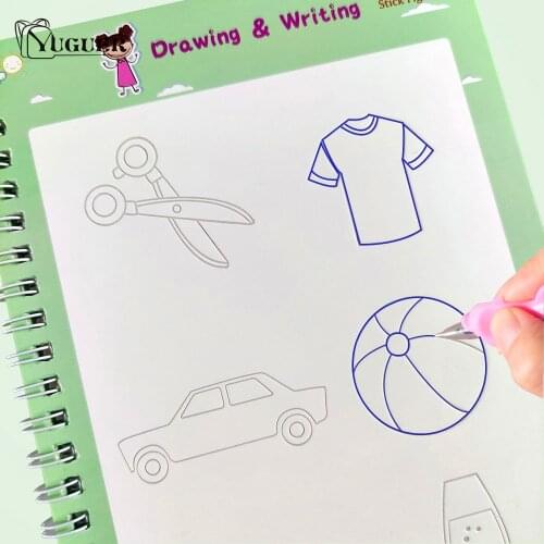 3D Reusable Childrens Drawing Books Baby Learning Painting Writing Copybook For Calligraphy Art Supplies Practice Book For Kids