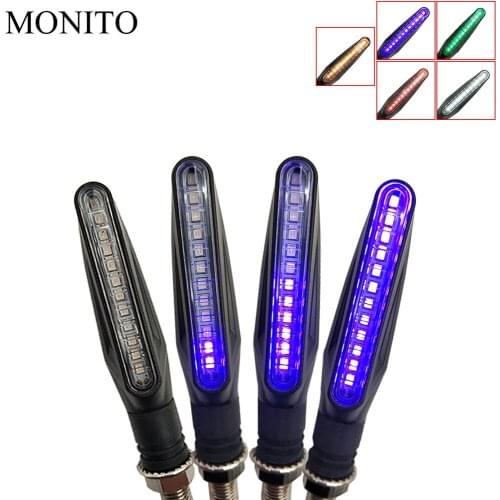 For KAWASAKI NINJA 650R ER6F ER6N ZZR1200 ER5 GPZ500 EX500 motorcycle turn signal light lamp motocross flowing water flicker led