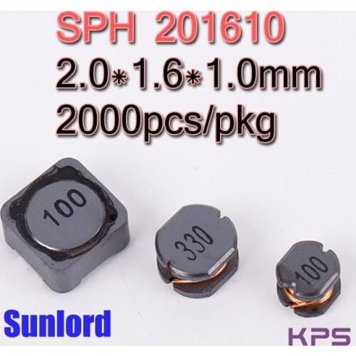 SPH 201610 Wire Wound SMD Power Inductor Phones 3C 5G AI EMI Telecommunication TV Video Audio Computer Navigation VR AR LED