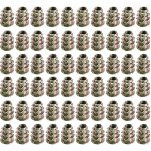 M4x10mm thread interface screw insert nuts 60 pcs for wooden furniture