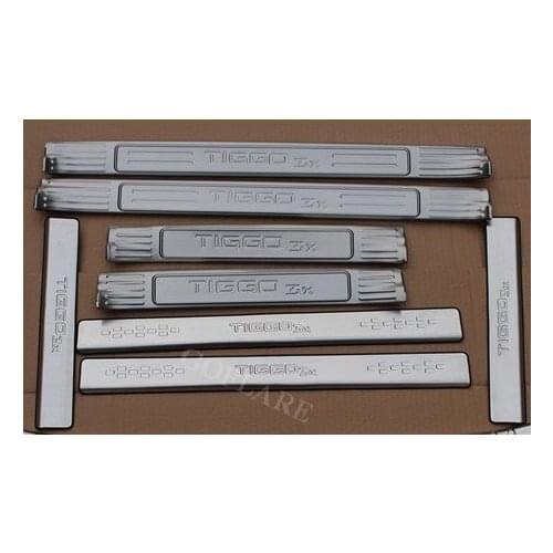 GOFLARE Car Styling for Chery Tiggo 3X accessories stainless steel auto door sill protector sills scuff plate guard thresholds