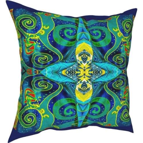 Gustav Klimt Tree Of Life In Turquoise And Greens Square Pillow Case Decorative Pillow 45*45cm Pillowcase