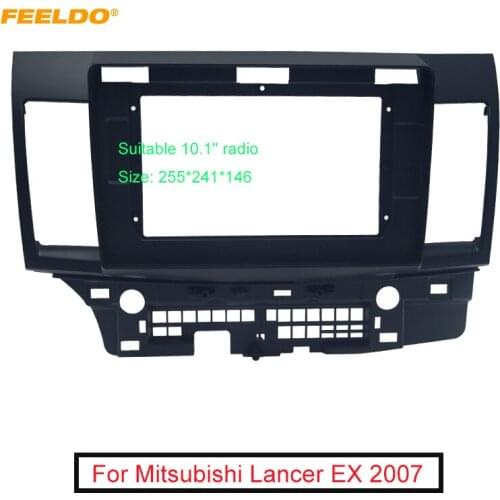 FEELDO Car Stereo Audio 2Din Fascia Frame Trim Kit for Mitsubishi Lancer EX 10.1" Big Screen CD/DVD Player Face Dash Mount