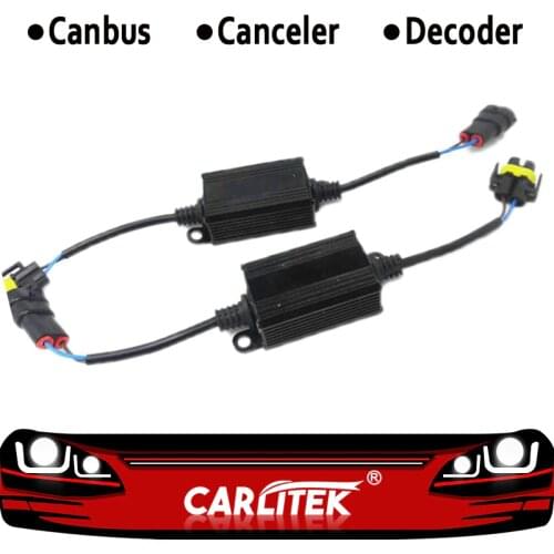 CARLitek 2PCS H4 H7 LED Headlight Canbus Wiring Kit Computer Warning Error Free Anti Flicker Resistor Canceler Decoder