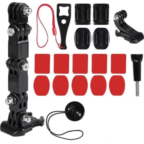 Motorcycle Helmet Mount Curved Adhesive Arm For Gopro Hero 9 8 7 5 SJCAM Eken Buckle Chin Holder Set for Go Pro9 8 7 5 Accessory