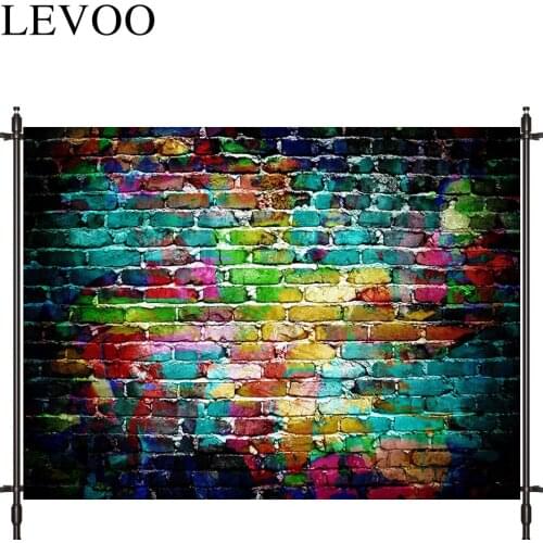 LEVOO photography background brick wall colour Graffiti free Street Style photocall decor fabric new shoot photography backdrop