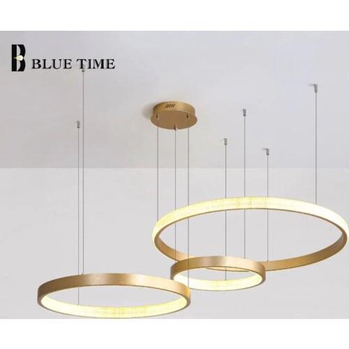 Modern Led Chandelier Home Lighting Circle Ceiling Chandelier Lighting For Living Dining room Kitchen Hanging Lamp Gold Black