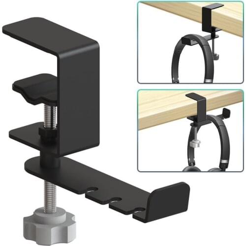 Headphones Metal Hooks Holder With Adjustable Rotating Arm Clamps Under Desk Headset Hanger Fit Built In Cable Clip Org