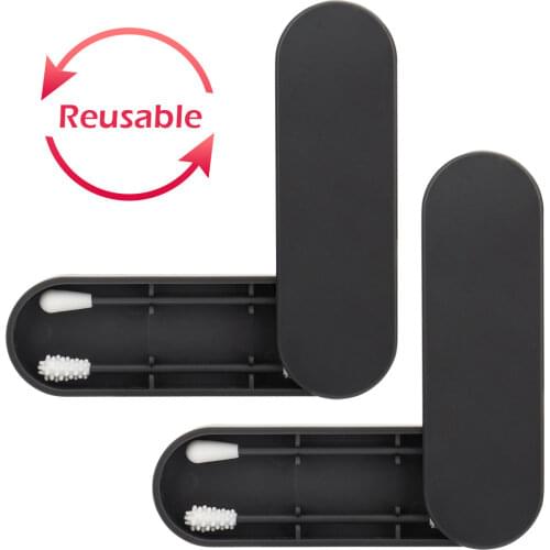 Reusable Cotton Swab Ear Cleaning Cosmetic Silicone Buds Swabs Sticks Double-headed Recycling For Cleaning Makeup