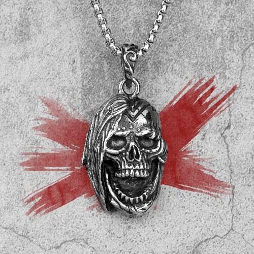 Gothic Hippie Skull Stainless Steel Men Necklaces Pendants Chain Punk for Boyfriend Male Jewelry Creativity Gift Wholesale