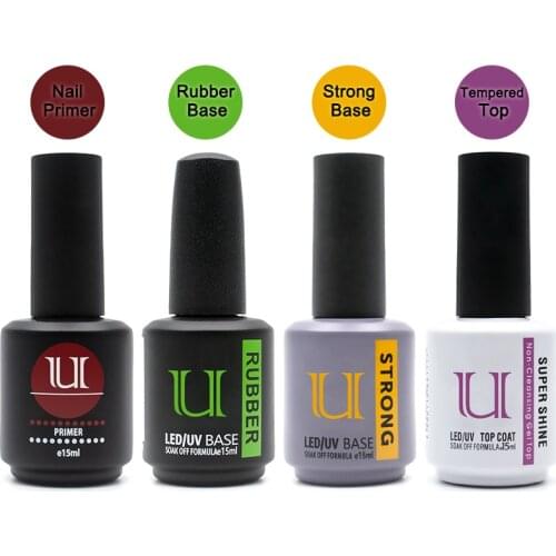 Nails Art Gel Nail Polish Rubber Base and Top Coat Set Acid-free Primer for Nails Varnish Hybrid Semipermanent Strong uv Gellac